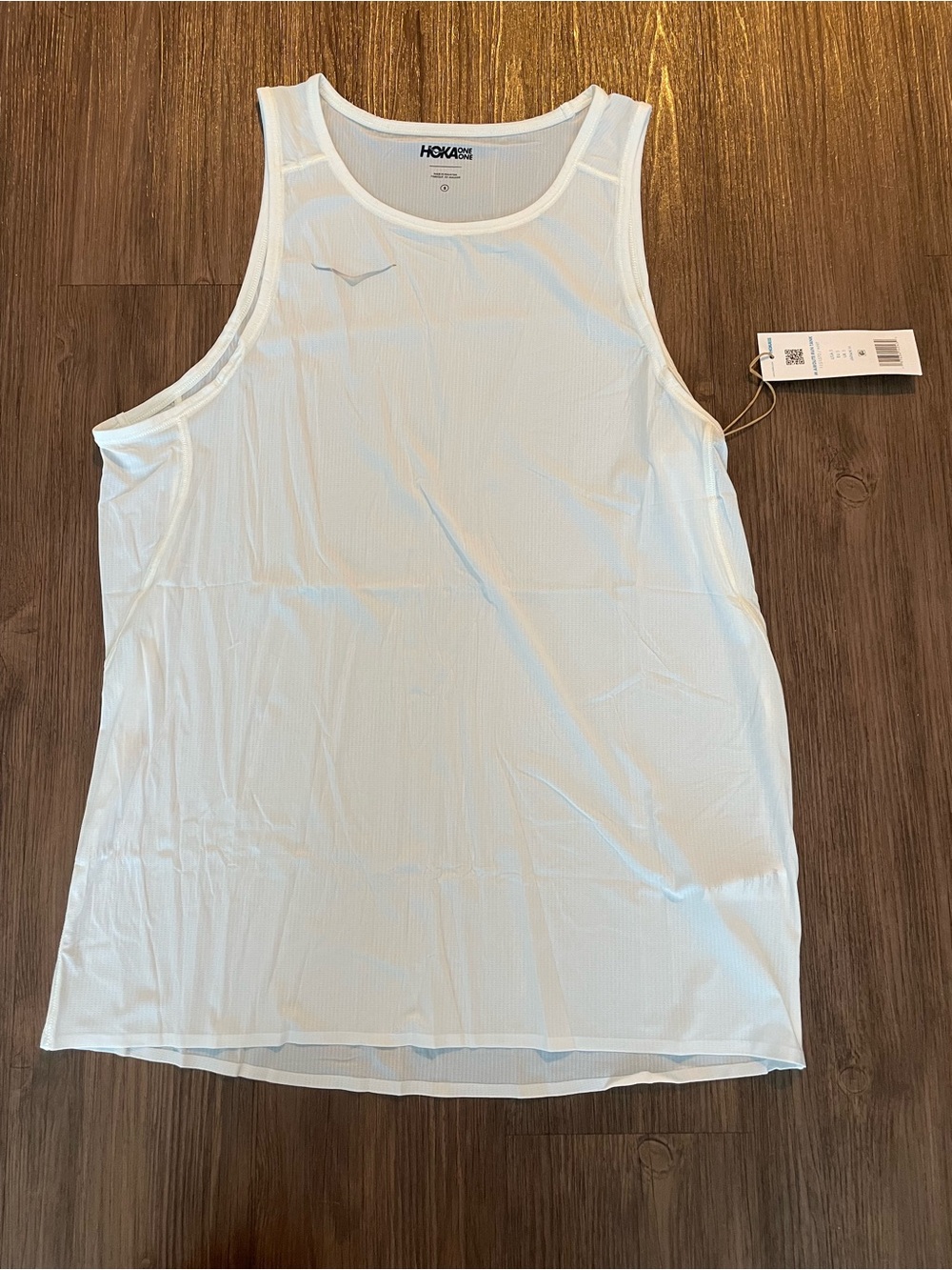 Hoka One One White Performance Tank